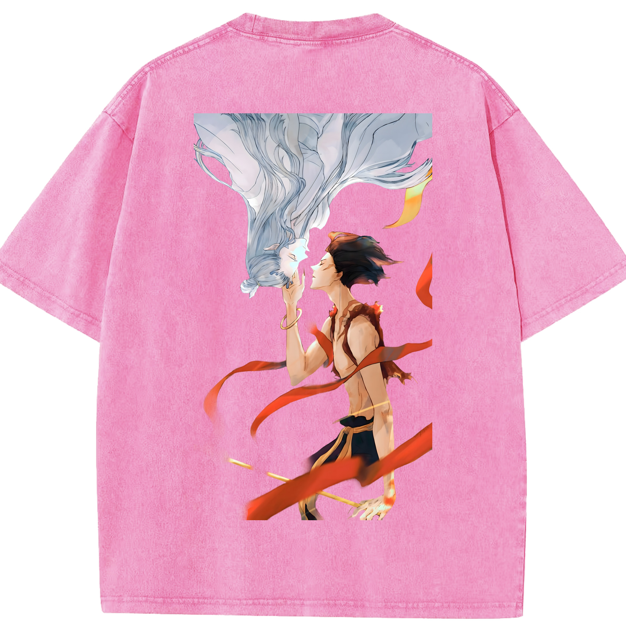 （画像用） Ne Zha 2 ナタ 魔童の大暴れ 綿100% ヴィンテージ風 半袖Tシャツ（背面プリント）